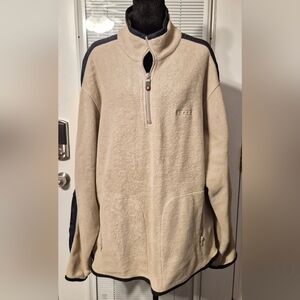 VTG Chaps Cream and Black Zip Up Pullover